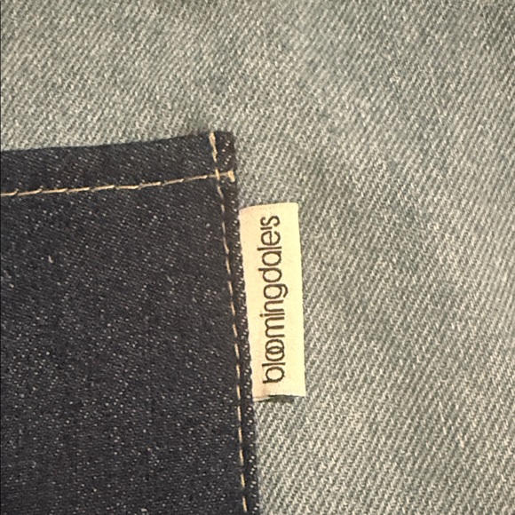 Bloomingdale's Blue Denim Tote with Pocket - Picture 2 of 7